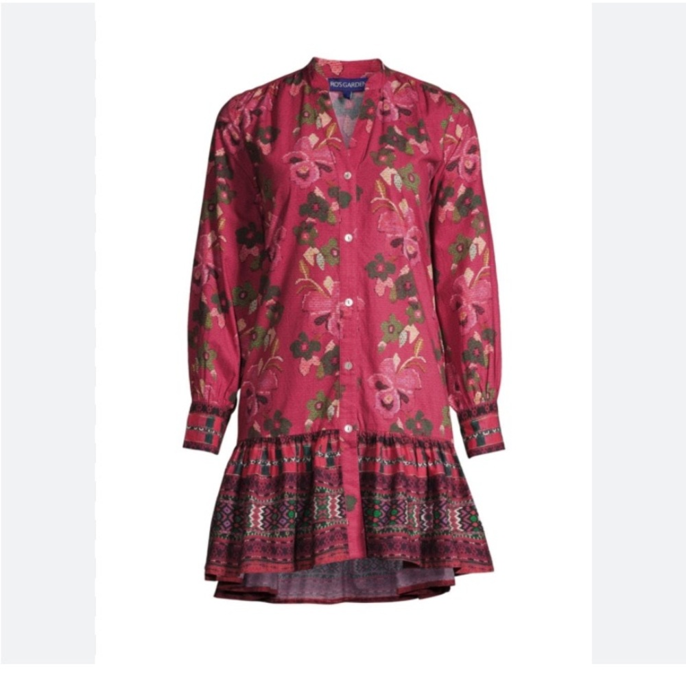 RO'S GARDEN Women's Ines Floral Poplin Drop-waist Dress Tuckernuk Tuckernuck L